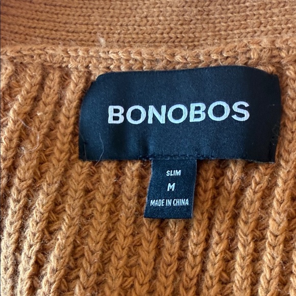 Bonobos Orange/Tan Cardigan with White Accents - Picture 2 of 4